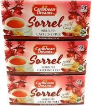 Caribbean Dreams Sorrel & Ginger Tea, 24 tea bags (pack of 3)