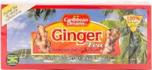 Caribbean Dreams Ginger Tea, 24 Tea Bags, 100% Ginger Root, Caffeine Free