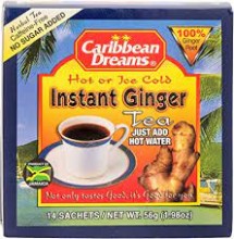 Caribbean Dreams Instant Ginger Tea Un-Sweetened 14 Sachets (pack of 3)